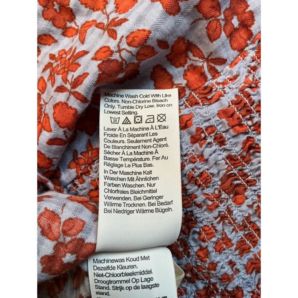 Madewell Smocked Top Womens 6 Button Front Piccola Floral NWT - Picture 6 of 6